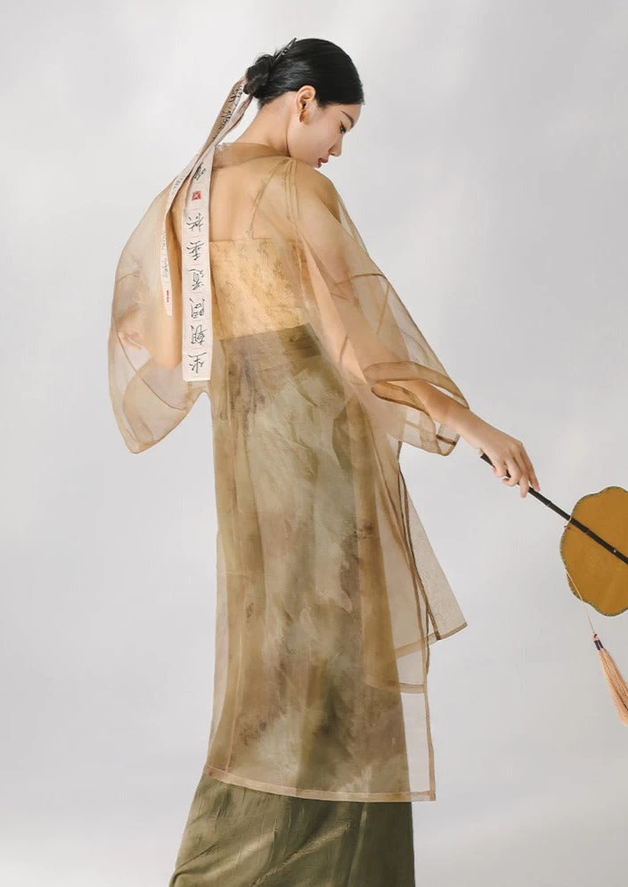 Women’s Modern 3-Piece Hanfu Set Tank Top Skirt Coverup Plus Size| HANFUBAO