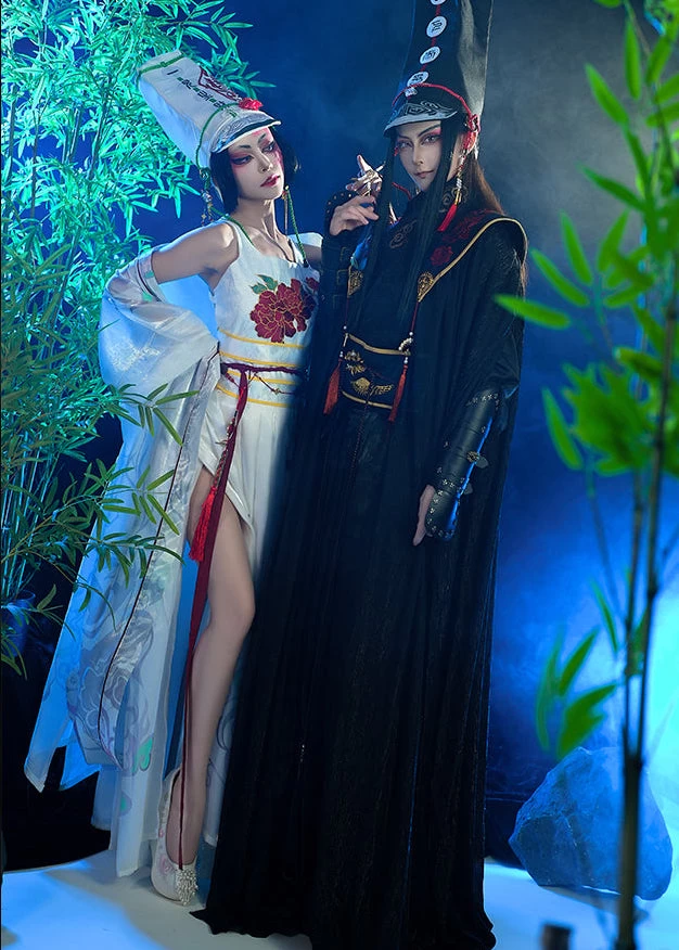 Unisex  Modern Hanfu 4-Piece Set Black & White | HANFUBAO