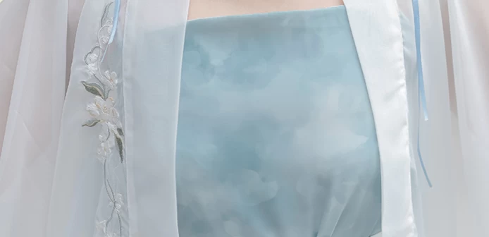 Women's Daily Hanfu 4-Piece Set Qingdai Blue Cotton Blend| HANFUBAO