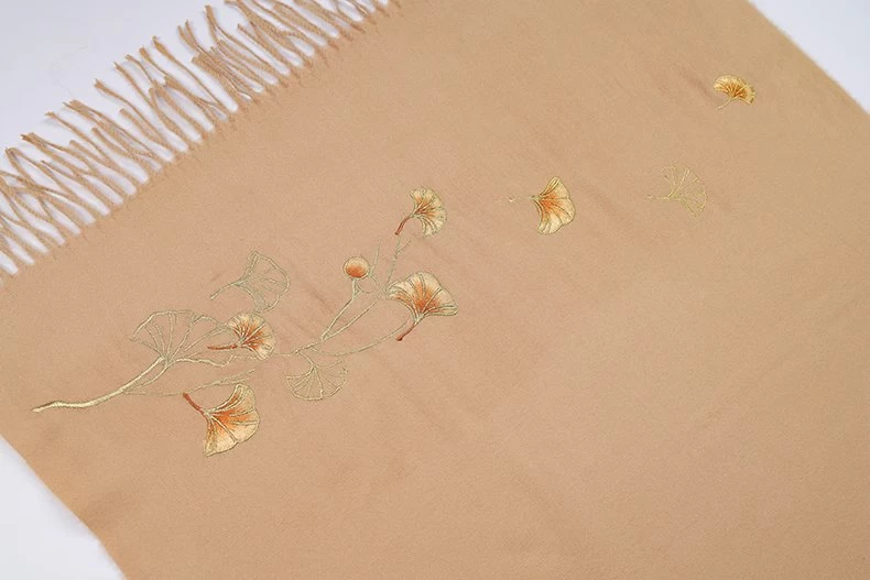 Unisex Modern Daily Hanfu Scarf 5-Color Ginkgo Print | HANFUBAO