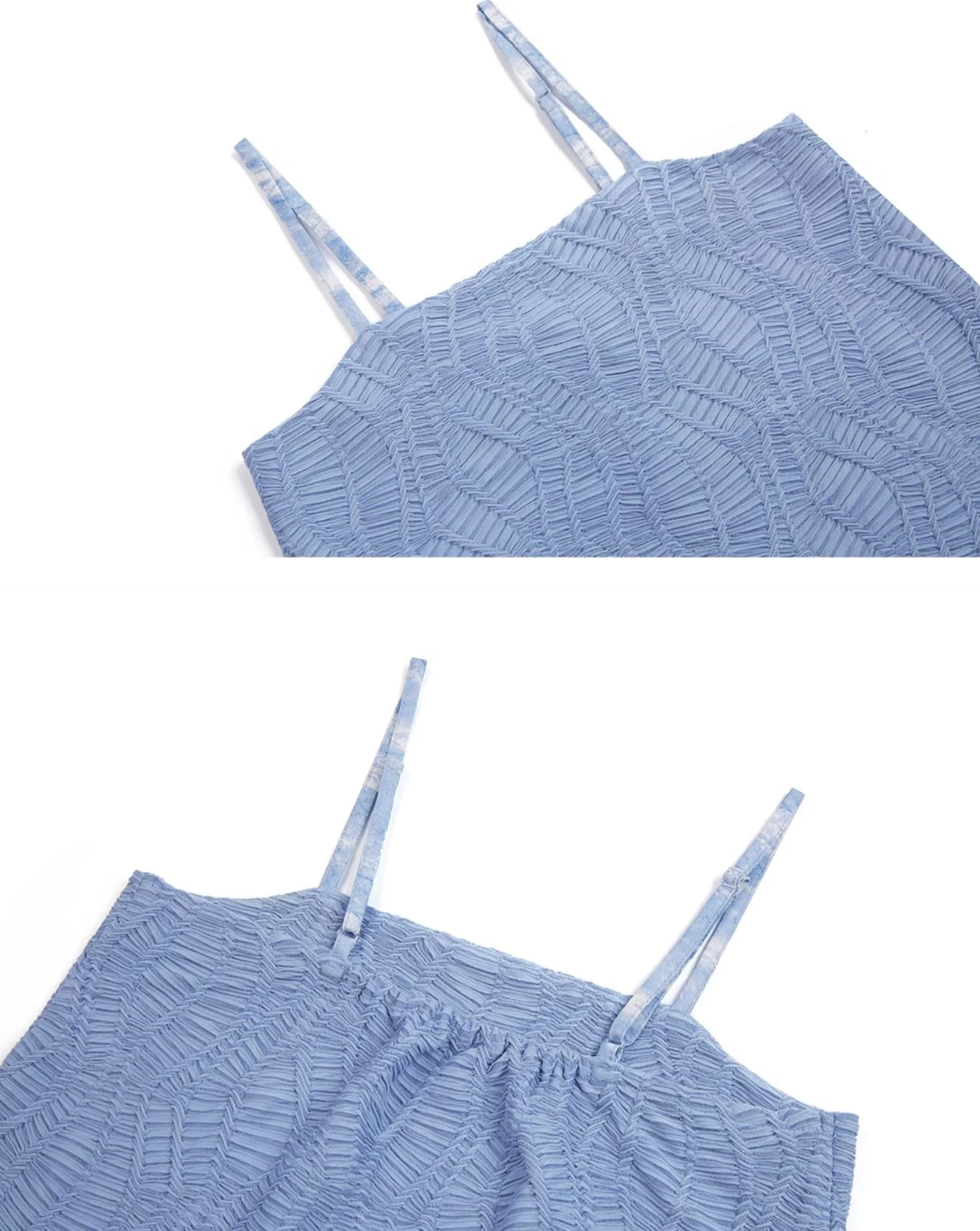 Women Modern Chiffon Hanfu 3-Piece Set Sea Breeze Blue | HANFUBAO