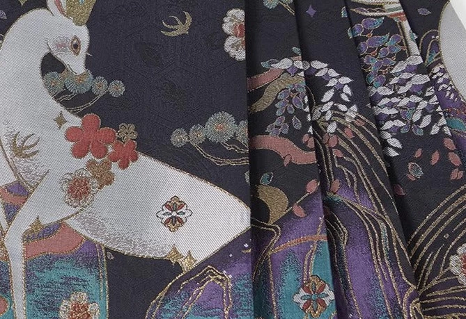 Women Daily Hanfu Short Ma Mian Skirt, Fairy Deer Embroidered | HANFUBAO