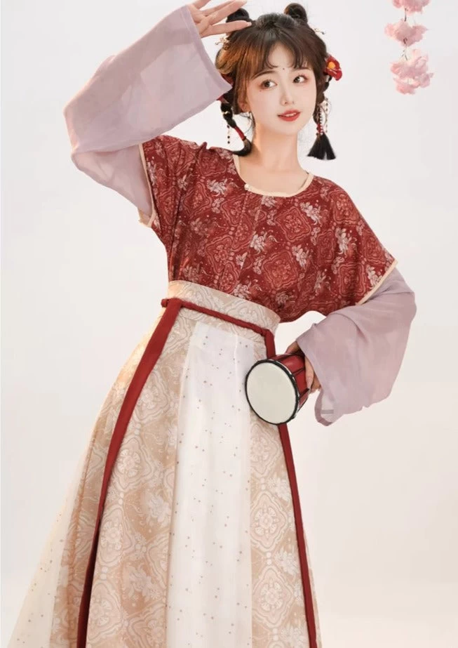 Women Modern Hanfu 3pc Set Artificial Silk Blend | Tang Spring HANFUBAO