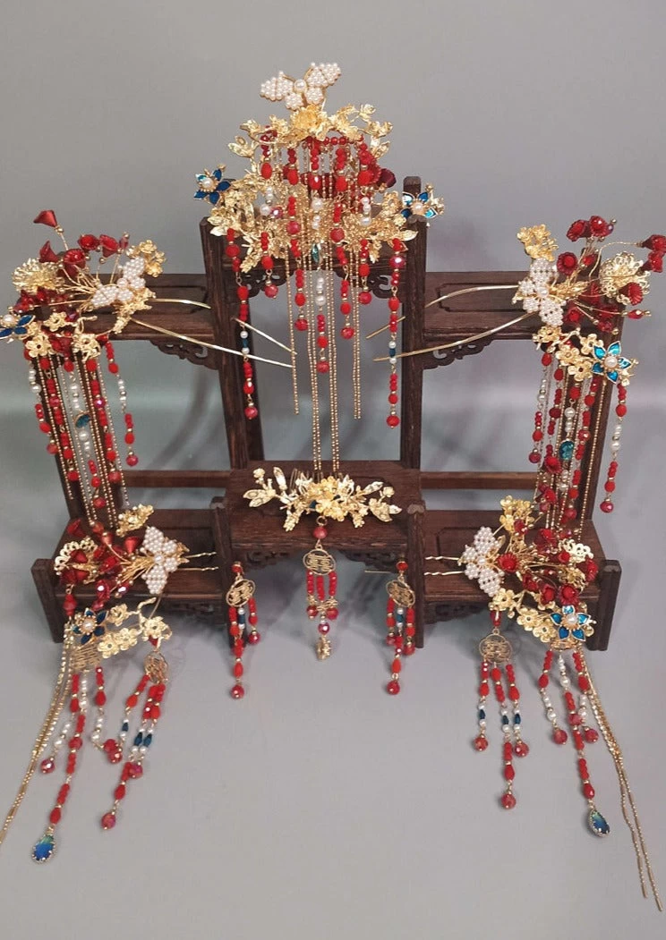 Women Luxury Bridal Hair Jewelry Alloy Rhinestone Hanfu Hair Pin| HANFUBAO