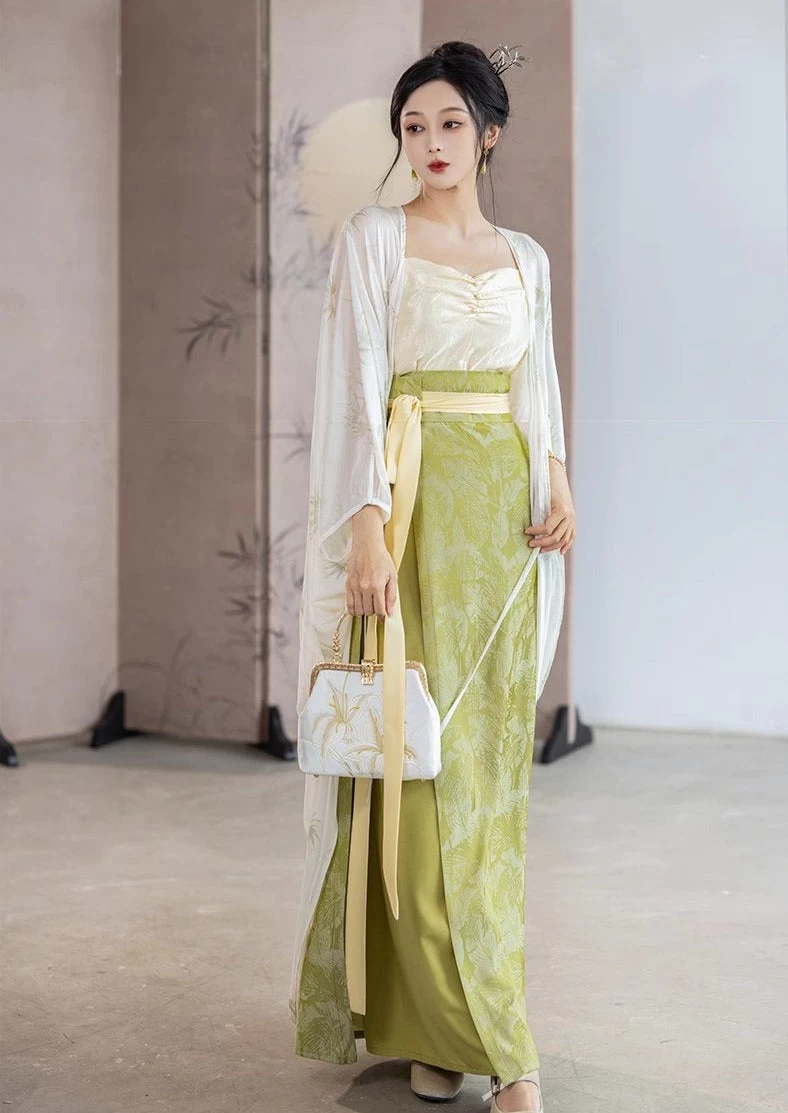 Women Modern 3-Piece Daily Hanfu Set, Artificial Cotton Blend | HANFUBAO