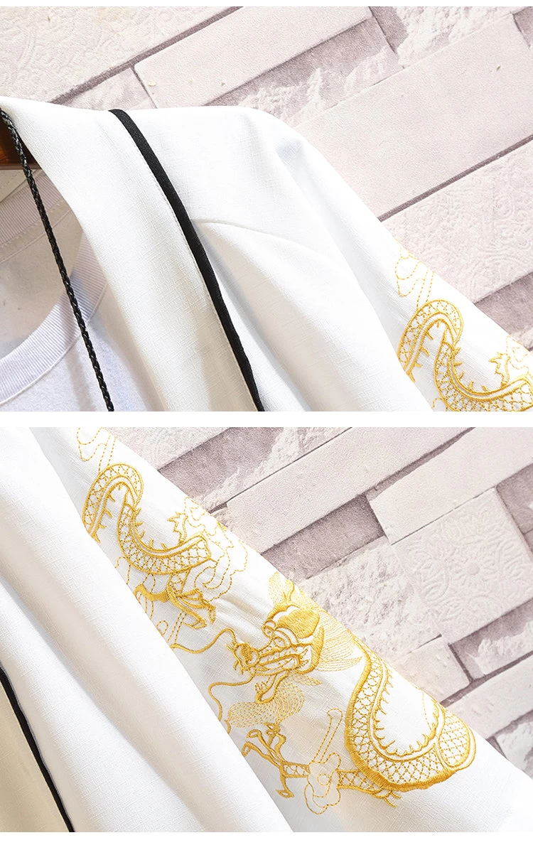 Unisex Modern Daily Hanfu Robe Dragon Print Plus Size | HANFUBAO