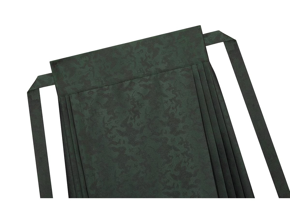 Women Modern Hanfu Satin Ma Mian Skirt Phoenix Red Embroidered | HANFUBAO