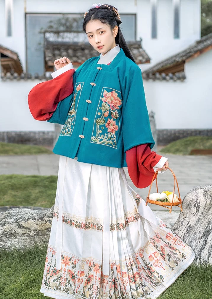 Women Modern Hanfu Cotton Cardigan Qingli Water Trout Print | HANFUBAO