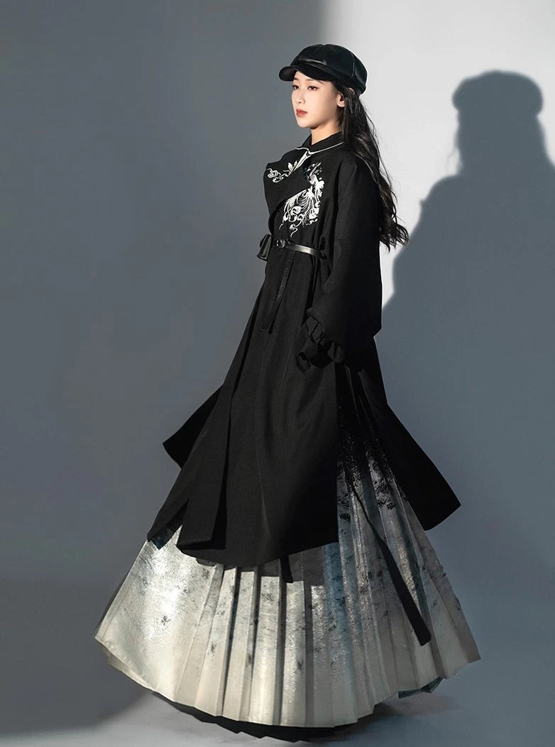 Women's Modern Hanfu Trench Coat Set White |  Blend | HANFUBAO