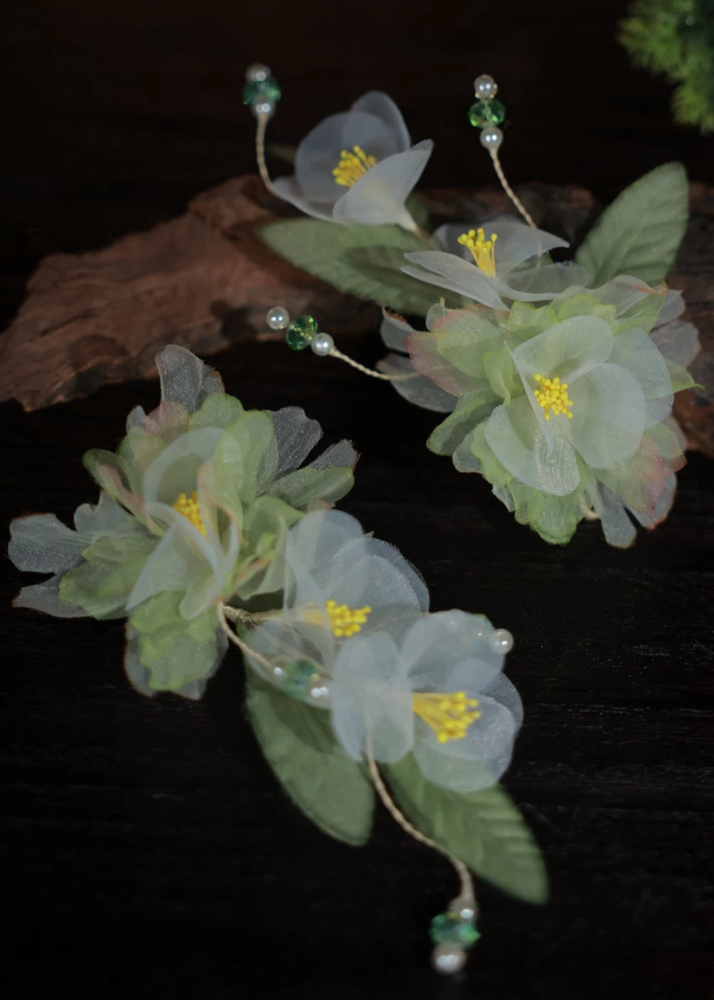 Women’s Yarn Flower Hair Clip Set Spring Color | HANFUBAO