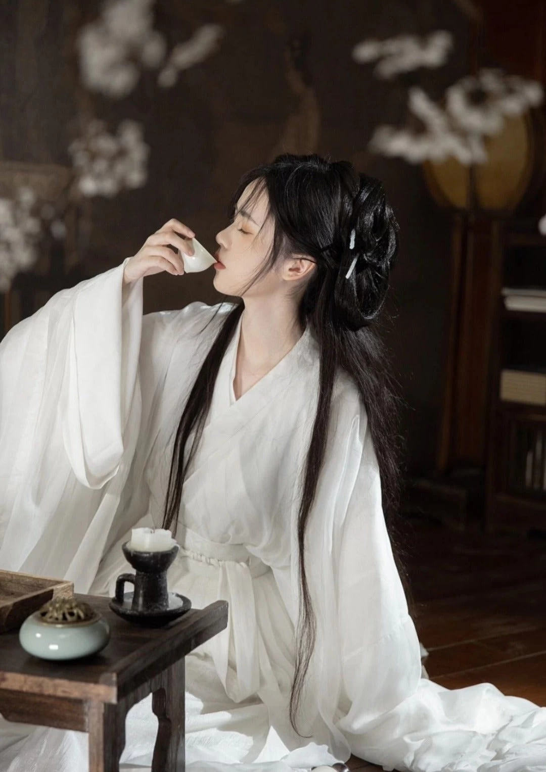 Women’s 4-Piece Chiffon Hanfu Set, Flowing Skirt Daily Wear Plus Size | HANFUBAO