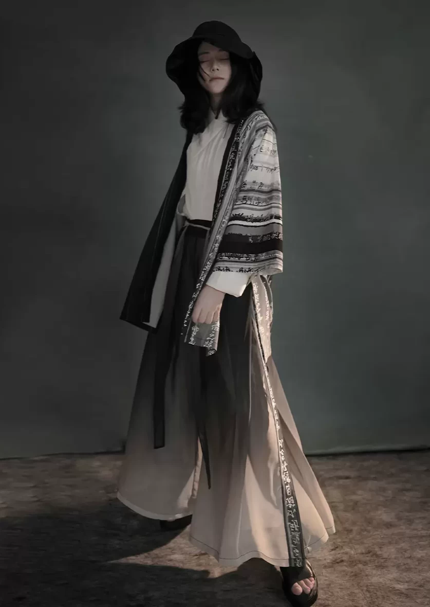 Unisex Modern Daily Hanfu Set, Orchid Print Polyester, Plus Size | HANFUBAO