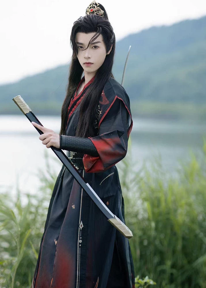 Unisex 6-Piece Daily Hanfu Set Red  Plus Size| HANFUBAO