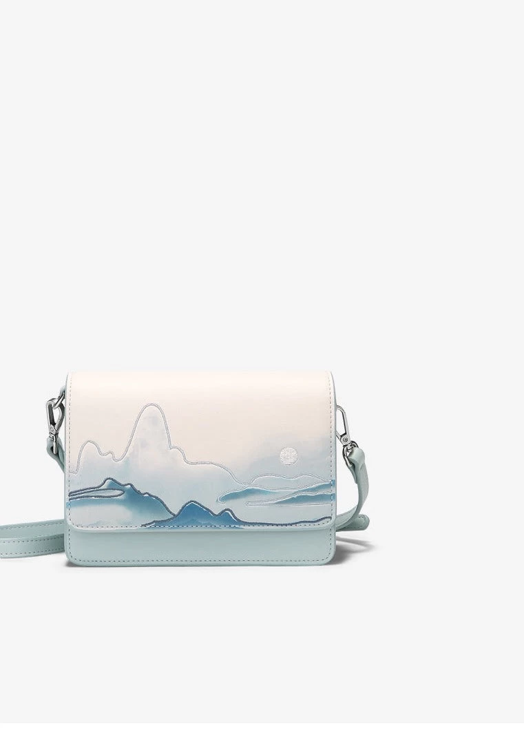 Women Chinese Style Purse Mountains Print | HANFUBAO