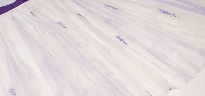 Women’s Artificial Silk Modern Hanfu 3-Piece Set Purple Wisteria | HANFUBAO