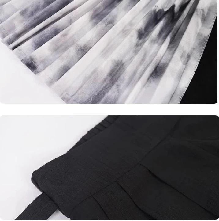 Women's Modern Hanfu Cotton Blend Pants Set | Plum Print Plus Size | HANFUBAO