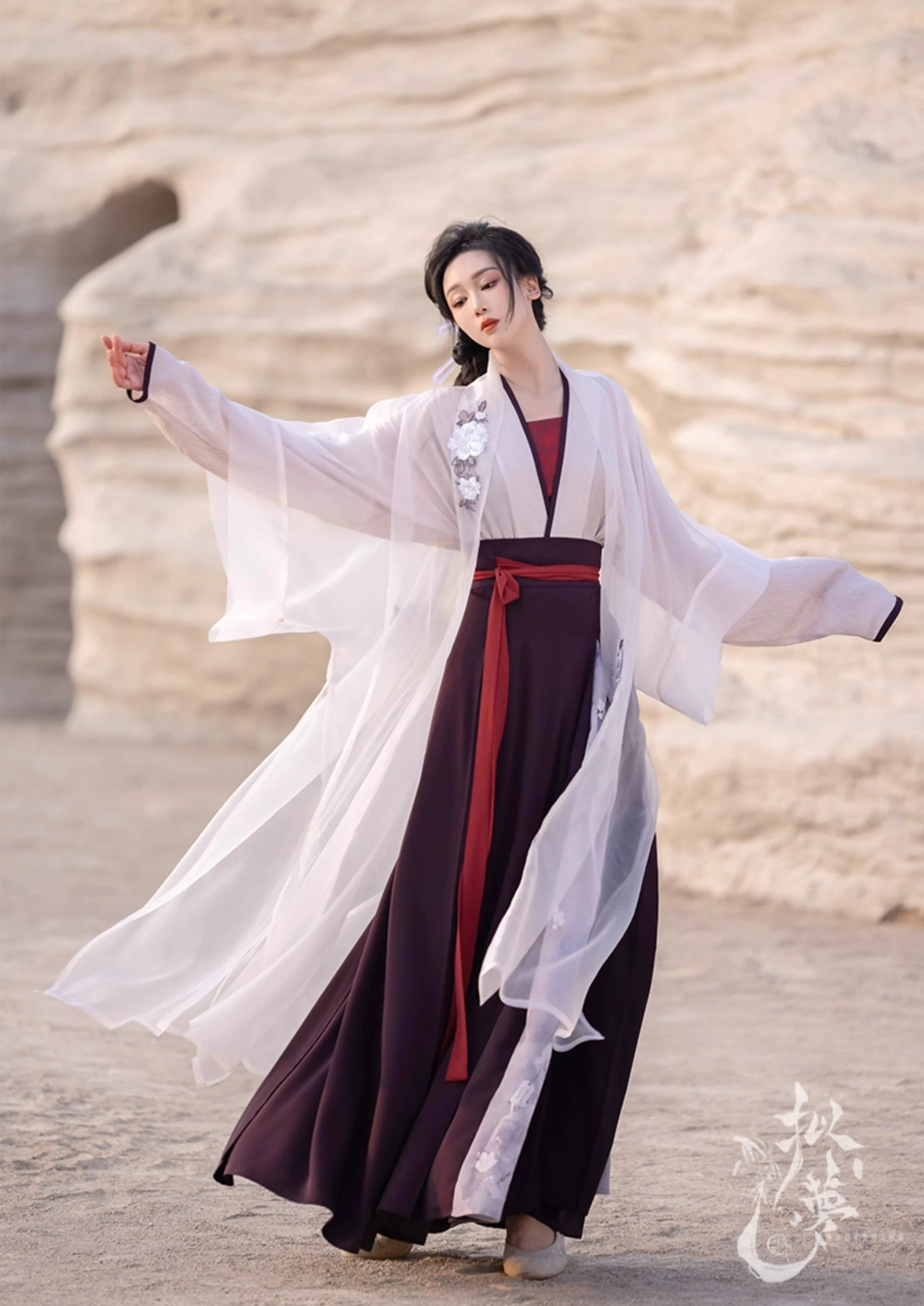 Women Modern Daily Hanfu 4-Piece Set Long Xiangsi Lab Cotton Blend | HANFUBAO