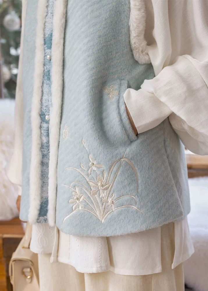 Women’s Linen-Blend Modern Daily Hanfu 3-Piece Set Snowy White | HANFUBAO