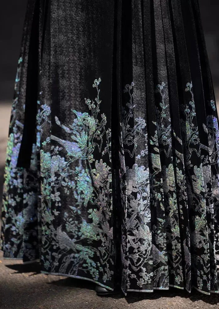 Women's Modern 2-Piece Ma Mian Hanfu Skirt Set, Cotton Blend Top | HANFUBAO