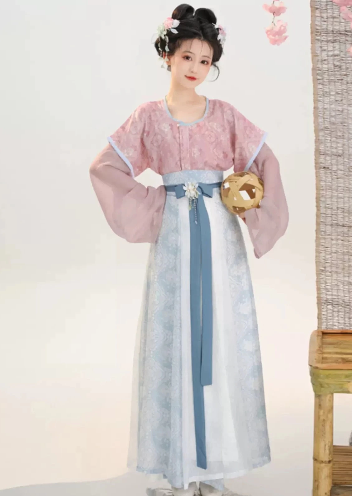 Women Modern Hanfu 3pc Artificial Silk Blend Set | Tang Spring HANFUBAO