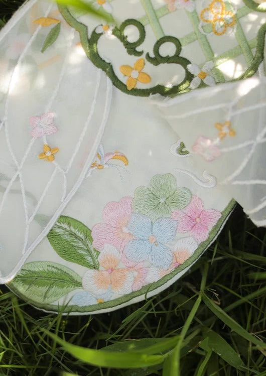 Green Embroidered Cicada Purse 14x20cm,  Daily Bag | HANFUBAO