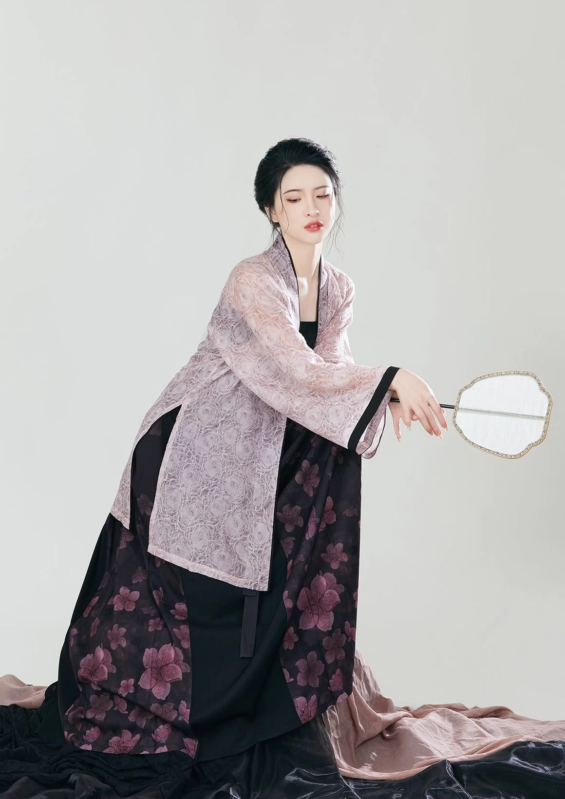 Women's Modern Black Daily Hanfu 3-Piece Set| HANFUBAO