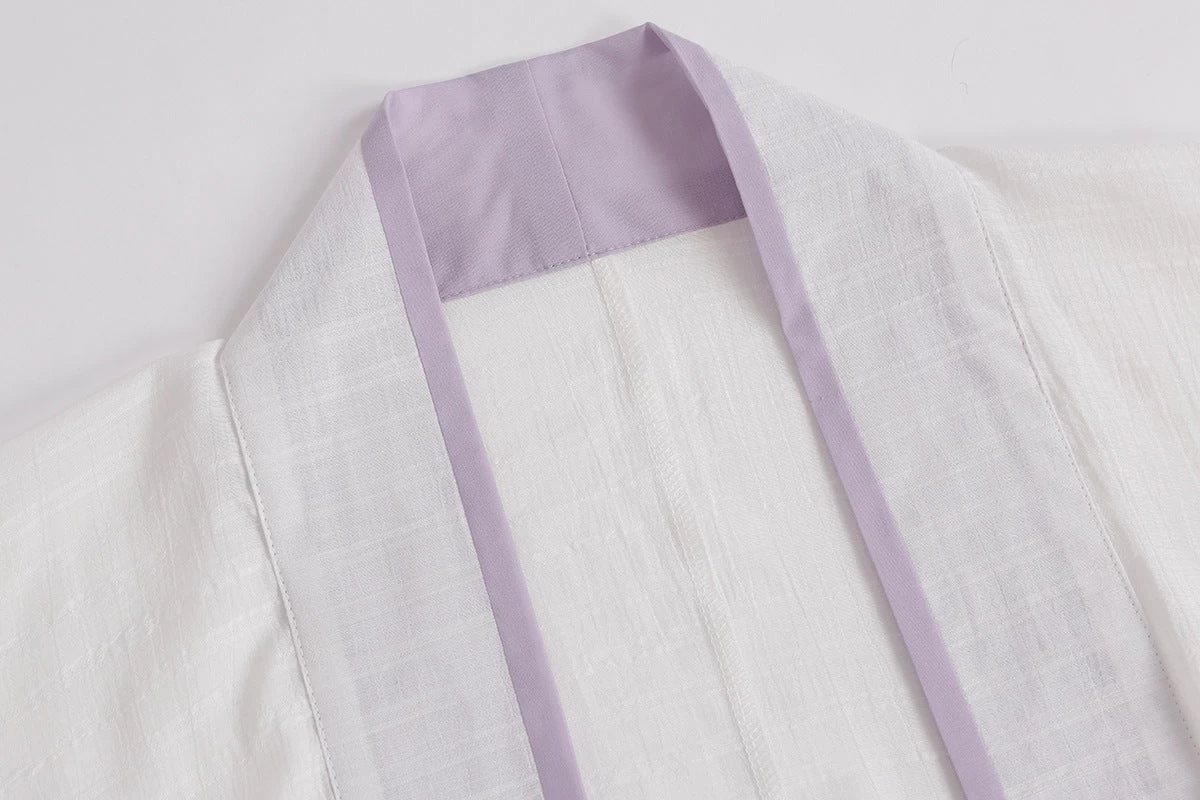 Women Daily Hanfu Set Purple Floral Skirt Coverup Tank Top| HANFUBAO