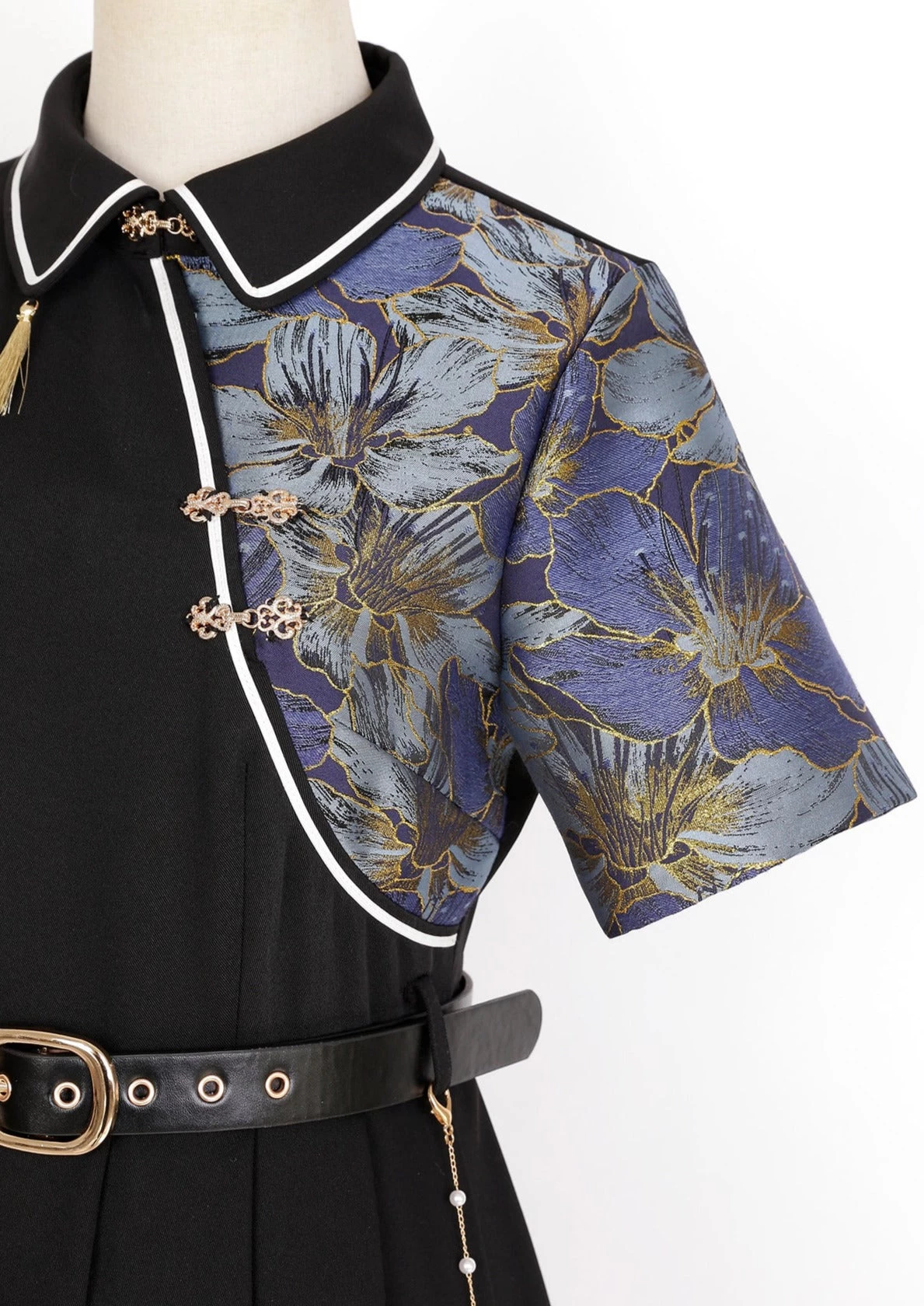 Women's Modern Black Lolita Daily Hanfu Dress, Plus Size | HANFUBAO