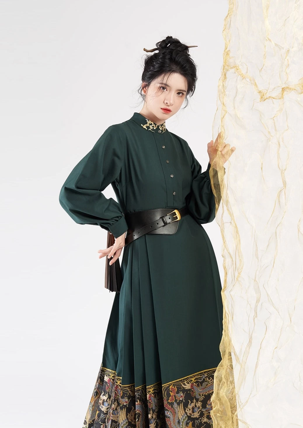 Women’s 2-Piece Cloud Embroidered Daily Hanfu Dress Plus Size | HANFUBAO