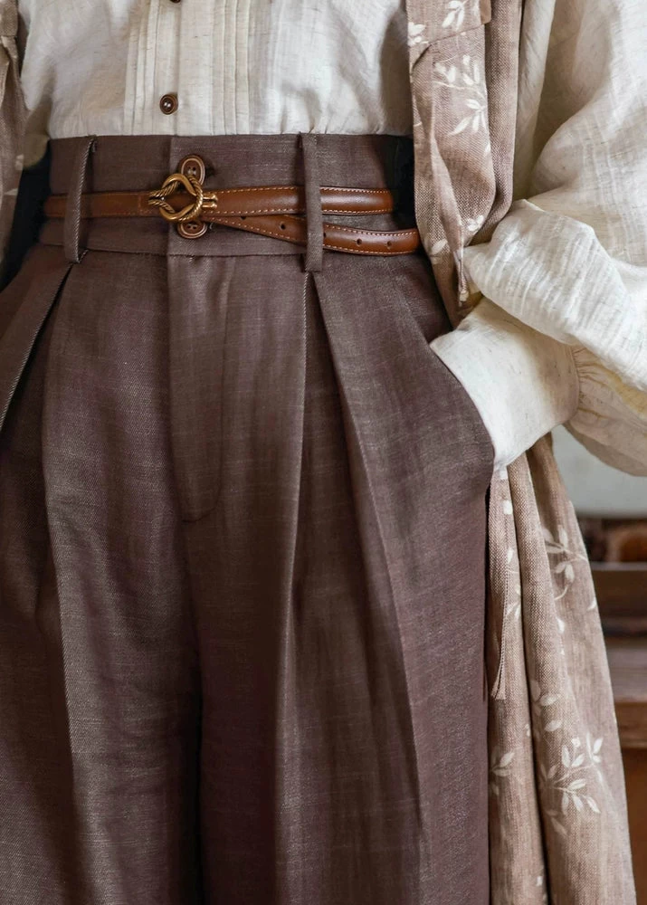 Women’s Modern 3-Piece Daily Hanfu Pants Set Rayon Linen Blend | HANFUBAO