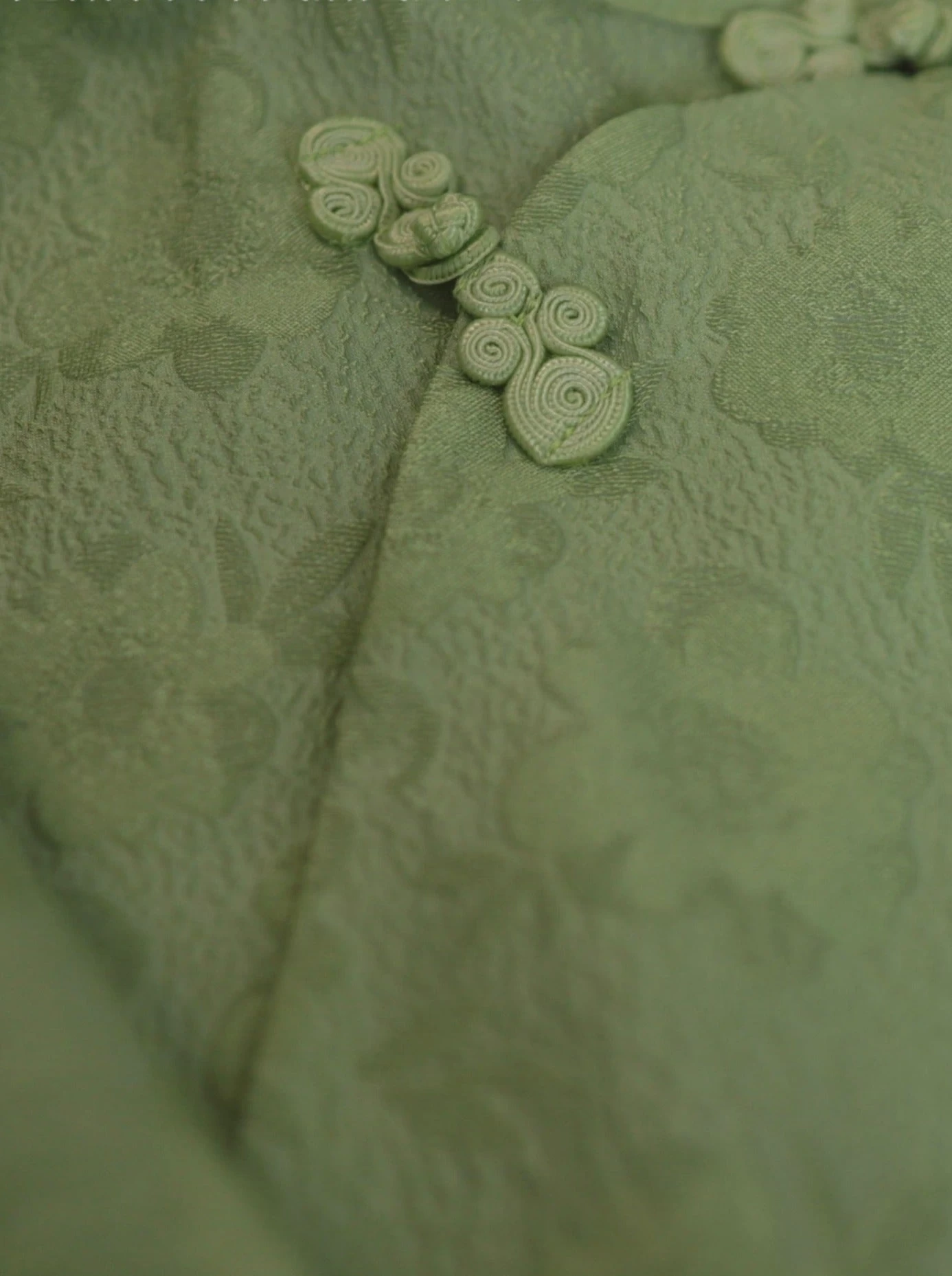 Women's Vintage Green Mandarin Collar Qipao Dress, Polyester-Rayon | HANFUBAO