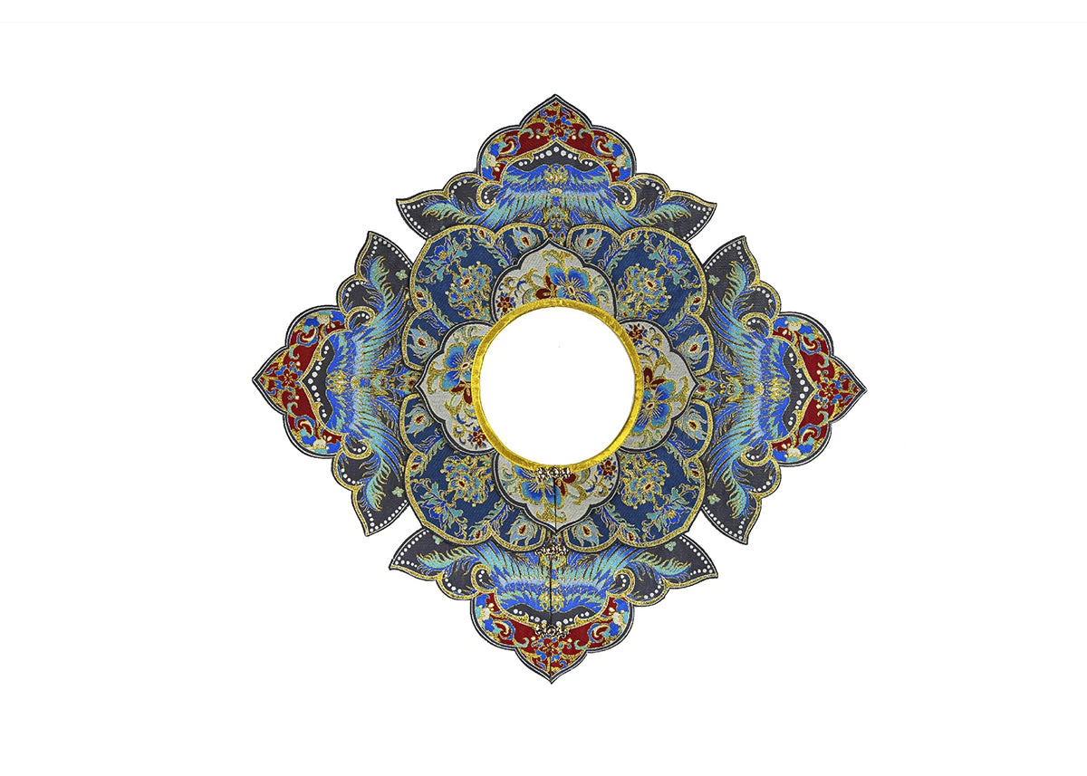 Women’s Little Jade Luxurious Blue Feather-Inlay Hanfu Gown for Festivals| HANFUBAO