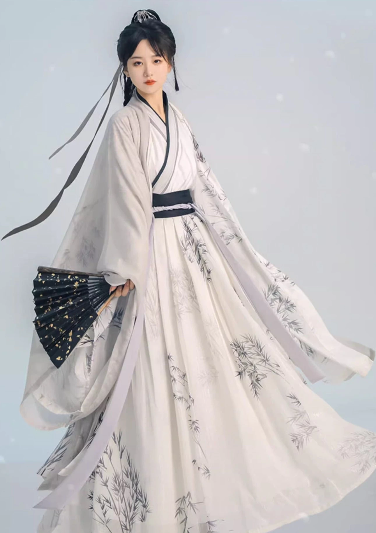 Unisex 4-Piece Bamboo Pattern Song Dynasty Hanfu Set | HANFUBAO