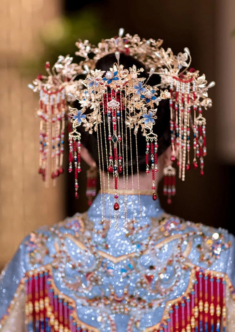 Women Luxury Bridal Hair Jewelry Alloy Rhinestone Hanfu Hair Pin| HANFUBAO