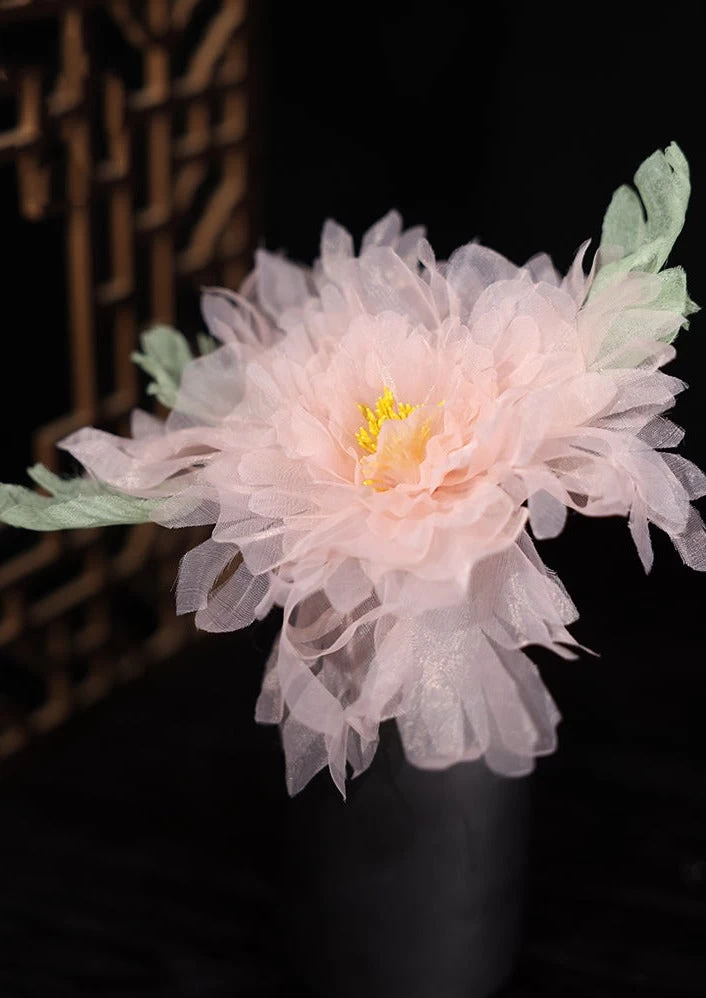 Women Chinese Hanfu Peony Yarn Flower Hair Clip 25x18cm | HANFUBAO
