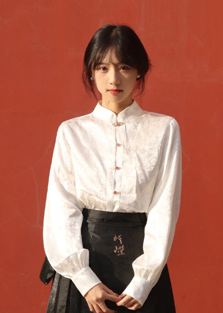 Women Modern Ma Mian Skirt Set Misty Haze Plus Size Daily Hanfu | HANFUBAO