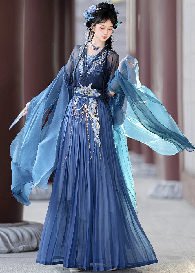 Women’s 5-Piece Dragon Embroidered Hanfu Set for Cosplay & Festivals | HANFUBAO