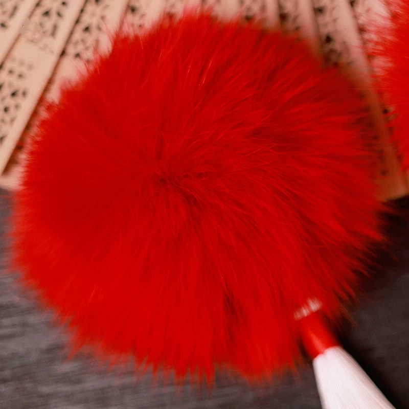 Women Fox Fur Hanfu Hair Pom Poms Snow White Set of 6 | HANFUBAO