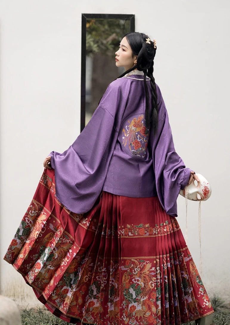 Women Ming Dynasty Hanfu Shirt Half Face Makeup Print Cotton Daily Wear | HANFUBAO