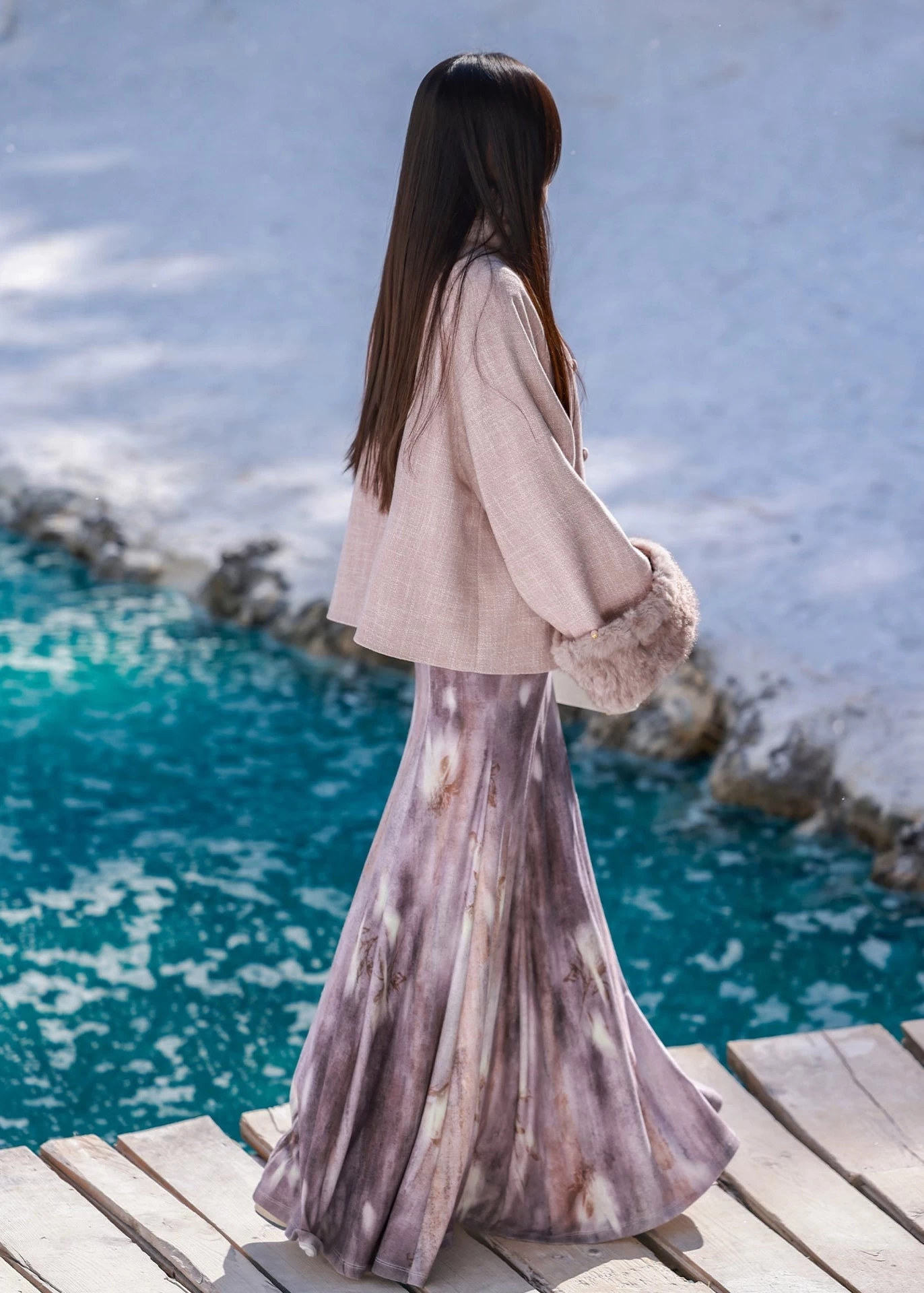 Women's Modern Hanfu 2-Piece  Qipao Set Violet Mist | HANFUBAO