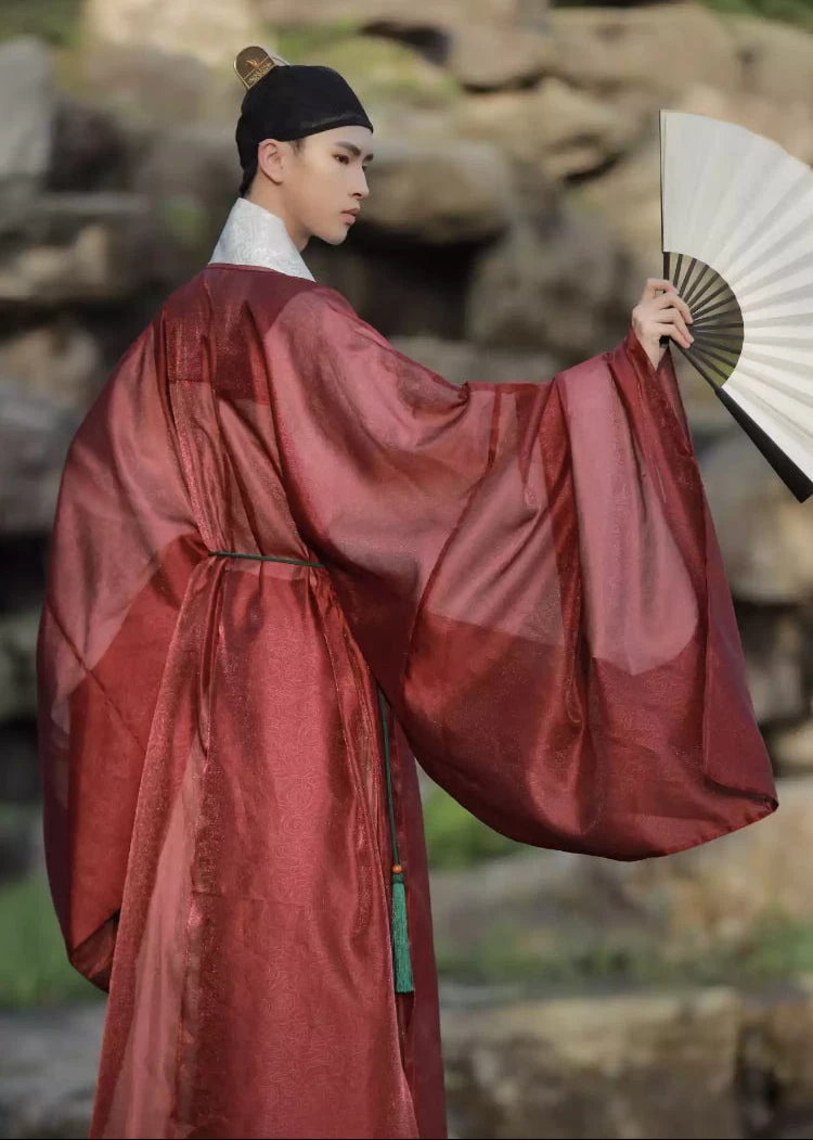 Men Unisex Cotton Blend Modern Hanfu Taoist Robe Black Plus Size | HANFUBAO