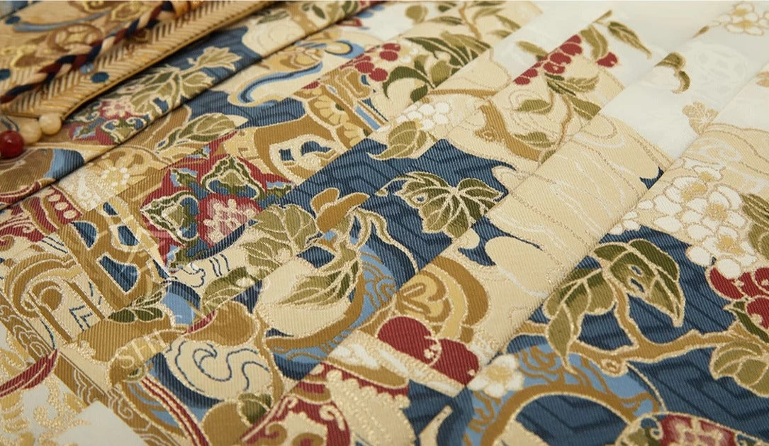 HANFUBAO | Women  Hanfu Ma Mian Skirt 3-Piece Set White Floral XS-XL