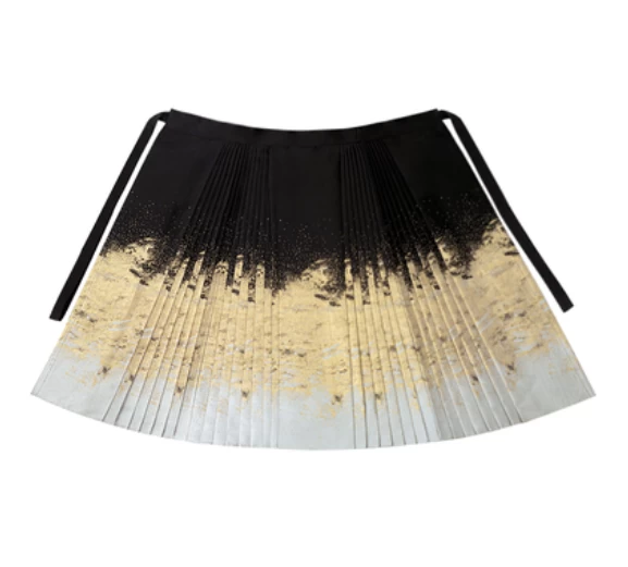 Women Modern Daily Hanfu Golden Ma Mian Skirt | HANFUBAO