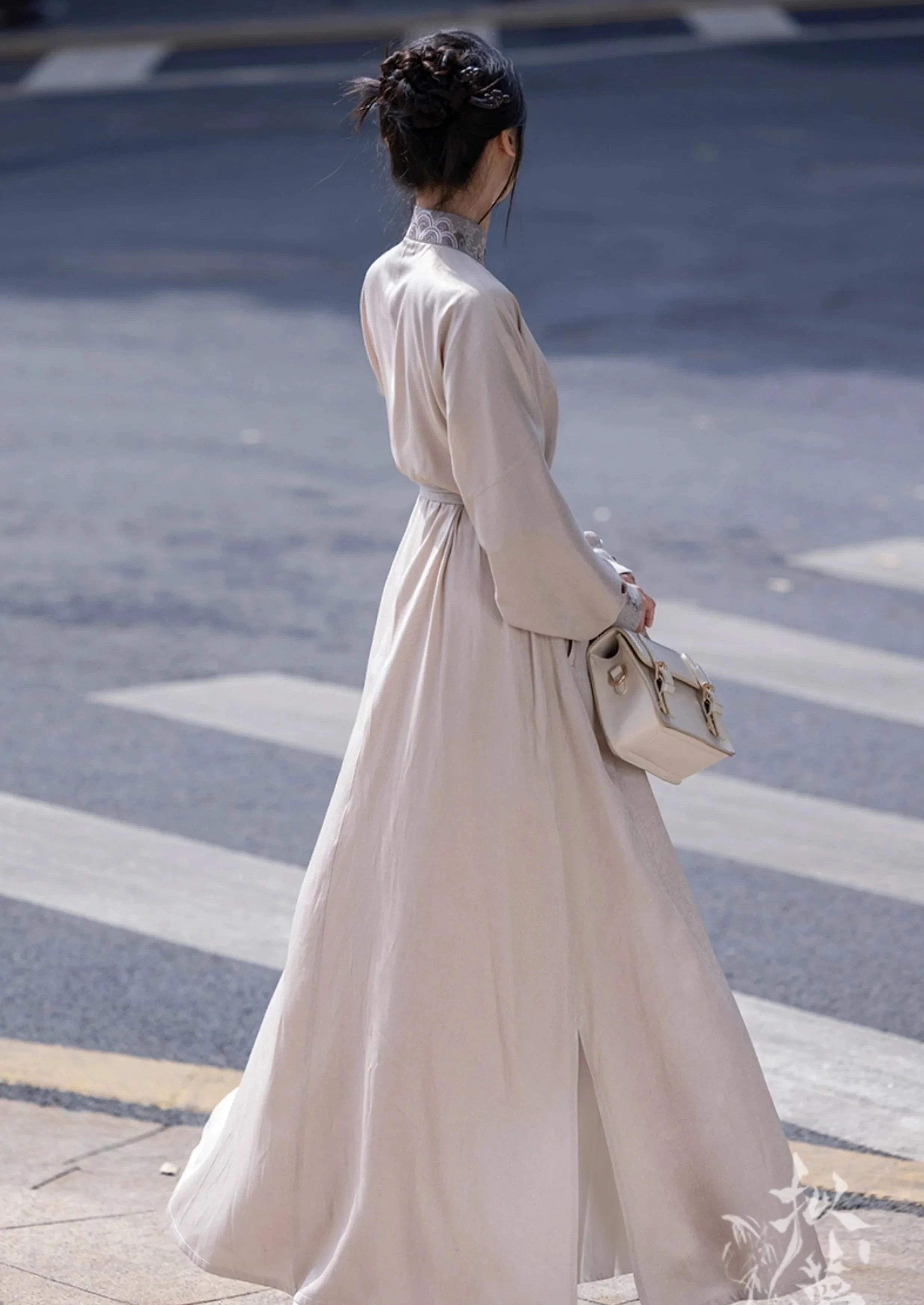 Women's Modern One-Piece Hanfu Dress, Coastal Tide Print, Plus Size | HANFUBAO