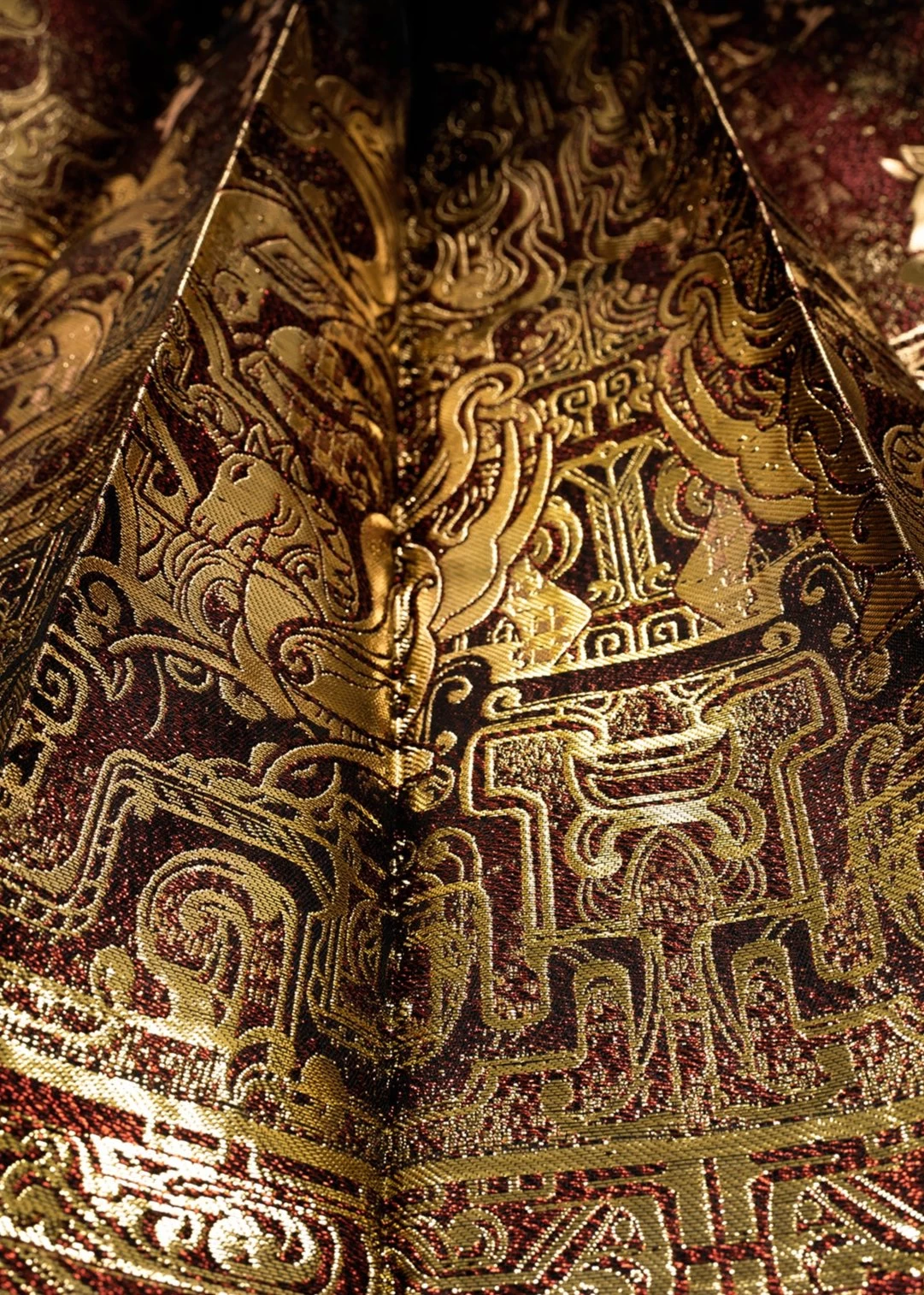 Women's Modern 3-Piece Ma Mian Skirt Hanfu Set in Cinnabar| HANFUBAO