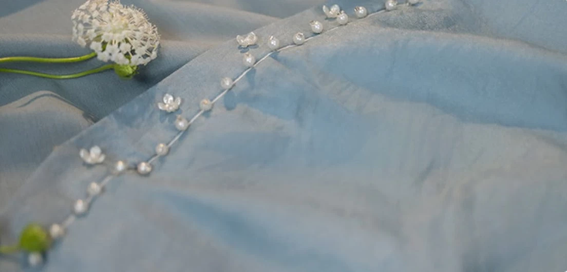 Women’s 4-Piece Blue Jasmine Daily Hanfu Set,  Blend | HANFUBAO