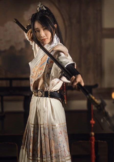 Unisex 4-Piece Embroidered Flying Fish Hanfu Set for Daily Wear | HANFUBAO