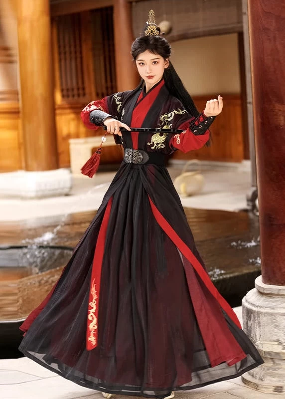 Unisex Modern Hanfu Cotton Blend Set Twilight Blue | HANFUBAO