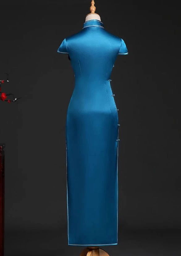 Women Silk Custom Made Magnolia Qipao Cheongsam Daily Party Wear| HANFUBAO