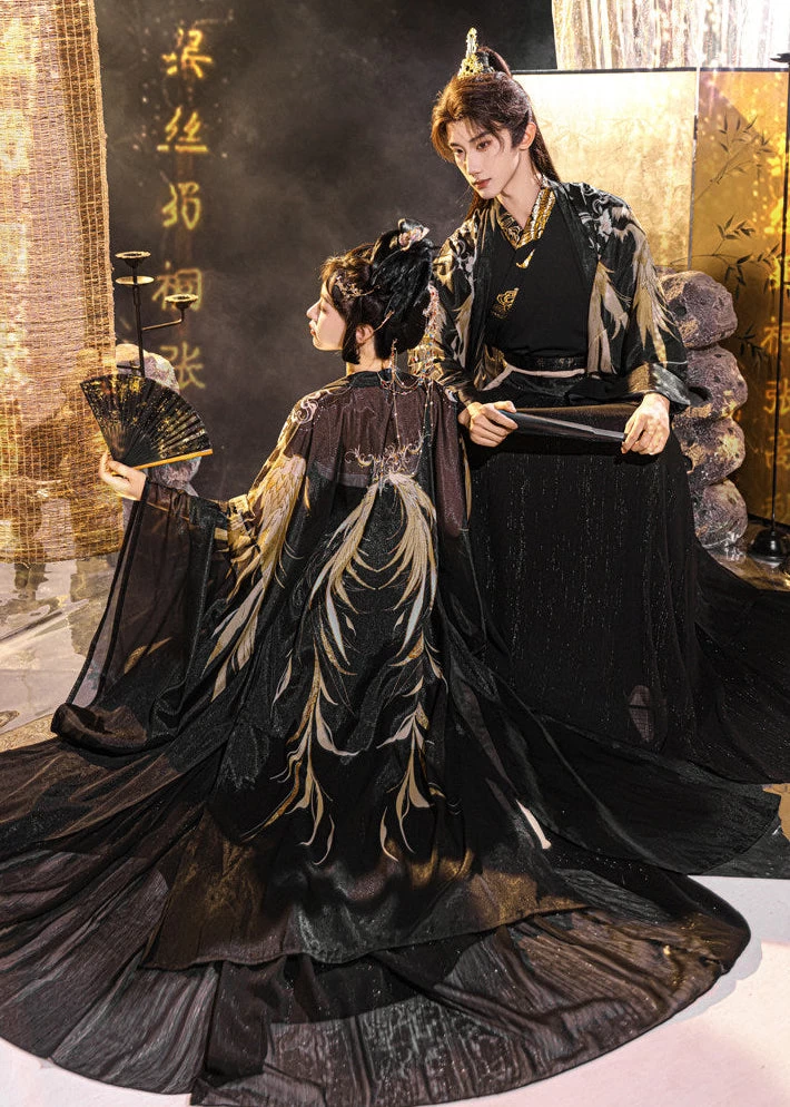 Unisex 3-Piece Plus Size Couple Hanfu Chiffon Daily Cosplay Set | HANFUBAO